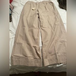 NWT Lane Bryant tan linen wide leg pants. Size 16